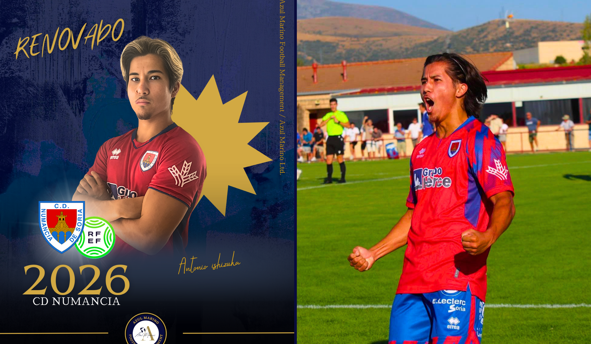 【2025/26シーズン】アントニオ石塚選手（21歳）がスペイン4部・CD Numanciaと契約更新｜スペインサッカー留学