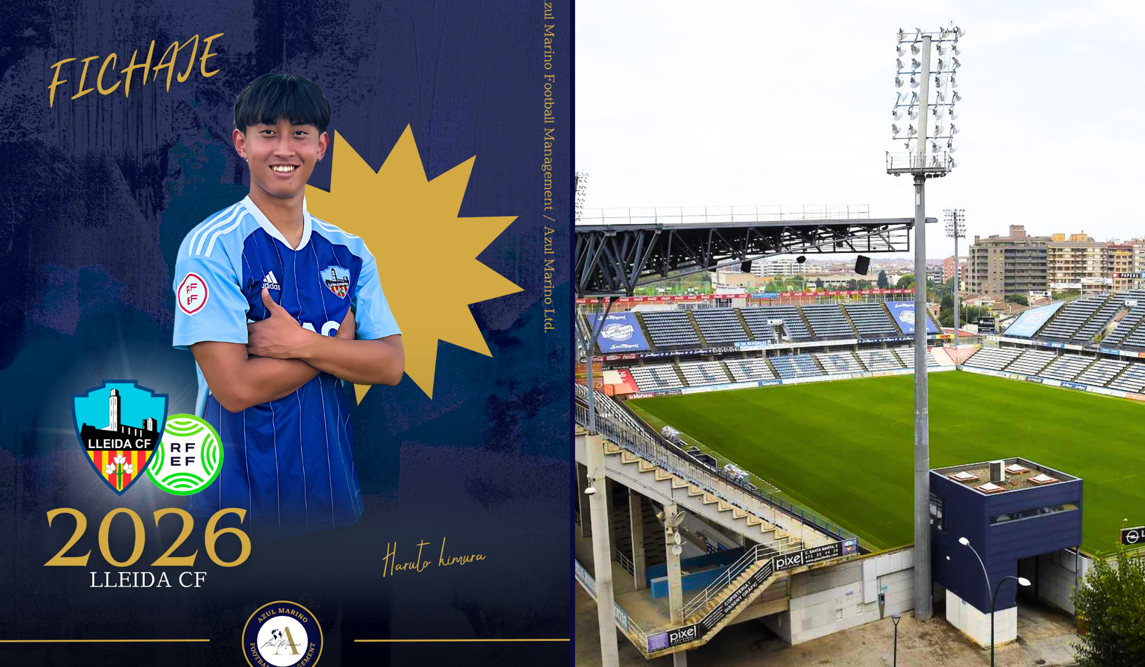 【2025/26シーズン】木村選手（20歳）がスペイン5部の古豪・Lleida CFと契約｜スペインサッカー留学